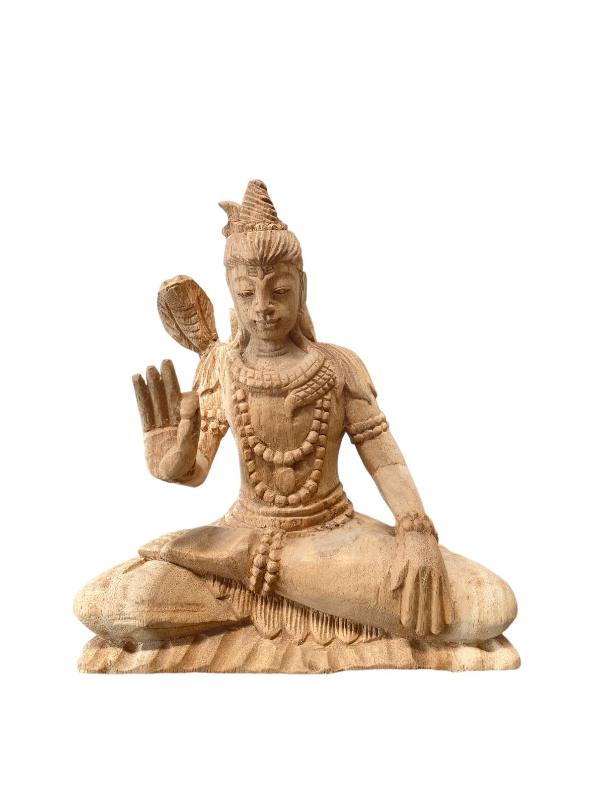 Small Meditate With Snake Balinese Wooden Statue
