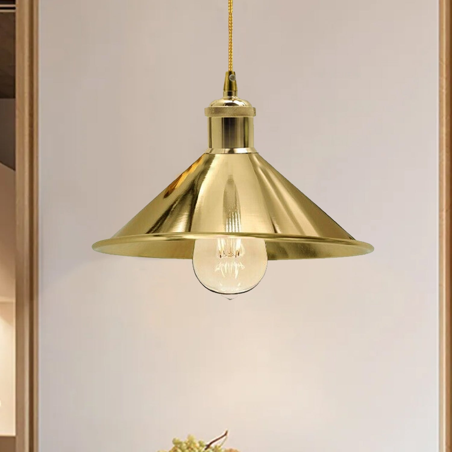 Rustic Style Metal Pendant Light Hanging Lamp Ceiling Industrial Brushed~1517-0