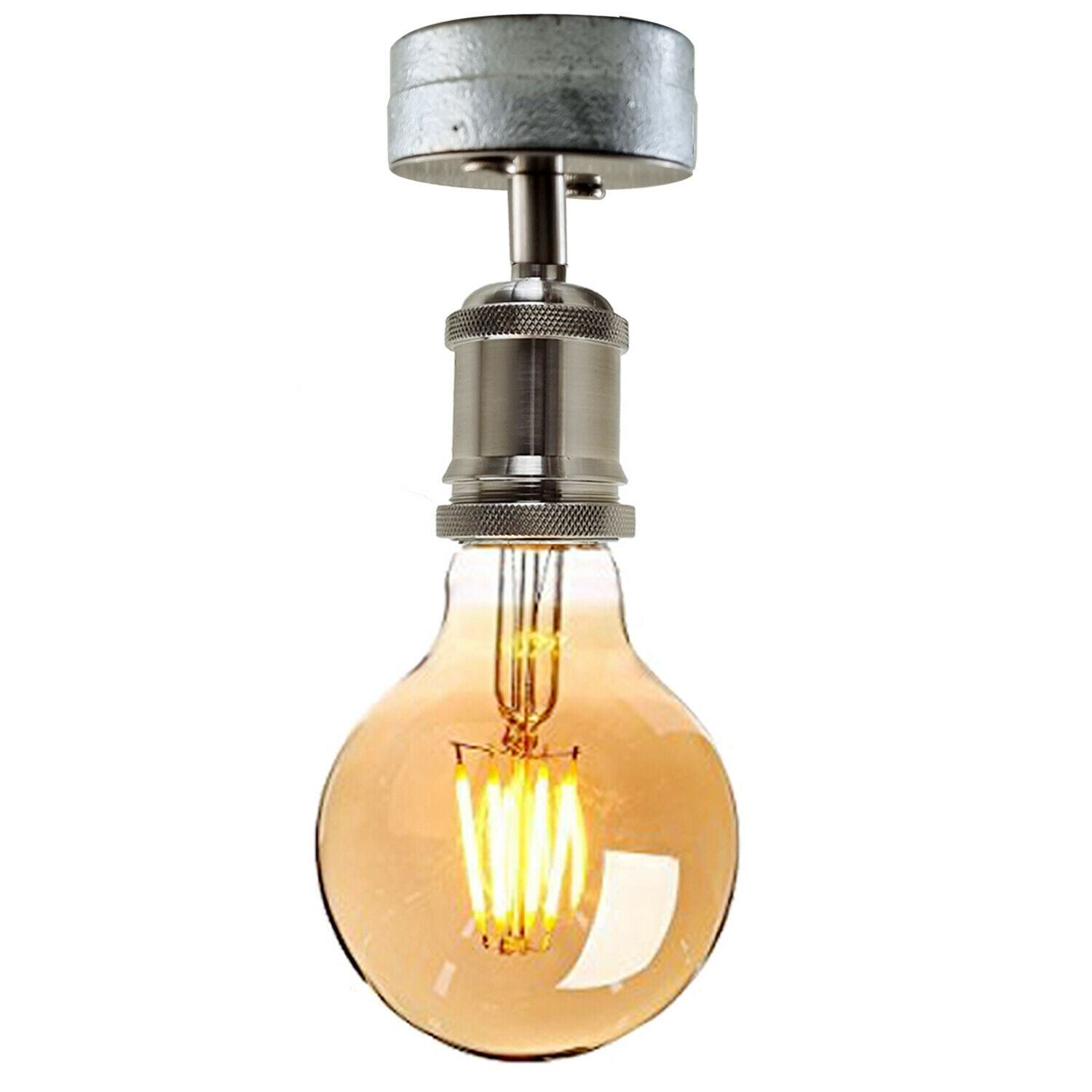 Vintage Industrial Pendant Light Galvanized Pipe Ceiling Light Fitting Metal Lamp Fixture For Hotel, Restaurants, Bar, Dining Room, Garage~1239-6