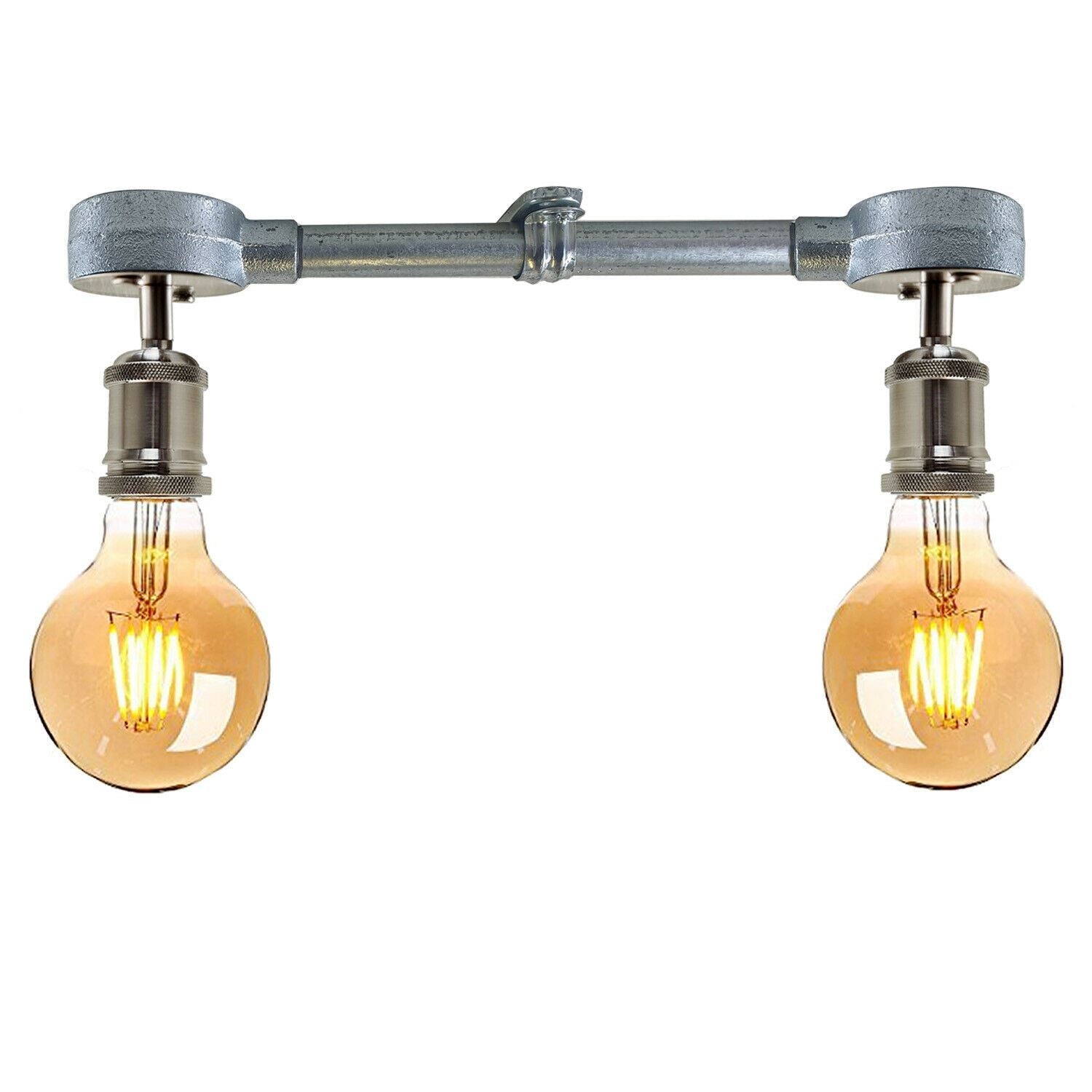 Vintage Industrial Pendant Light Galvanized Pipe Ceiling Light Fitting Metal Lamp Fixture For Hotel, Restaurants, Bar, Dining Room, Garage~1239-8