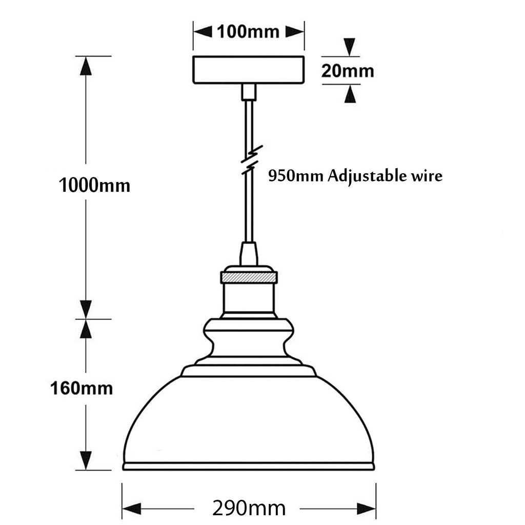 Retro Pendant Light Shade Vintage Industrial Ceiling Lighting LED Restaurant Loft With Free Bulb~2101-2