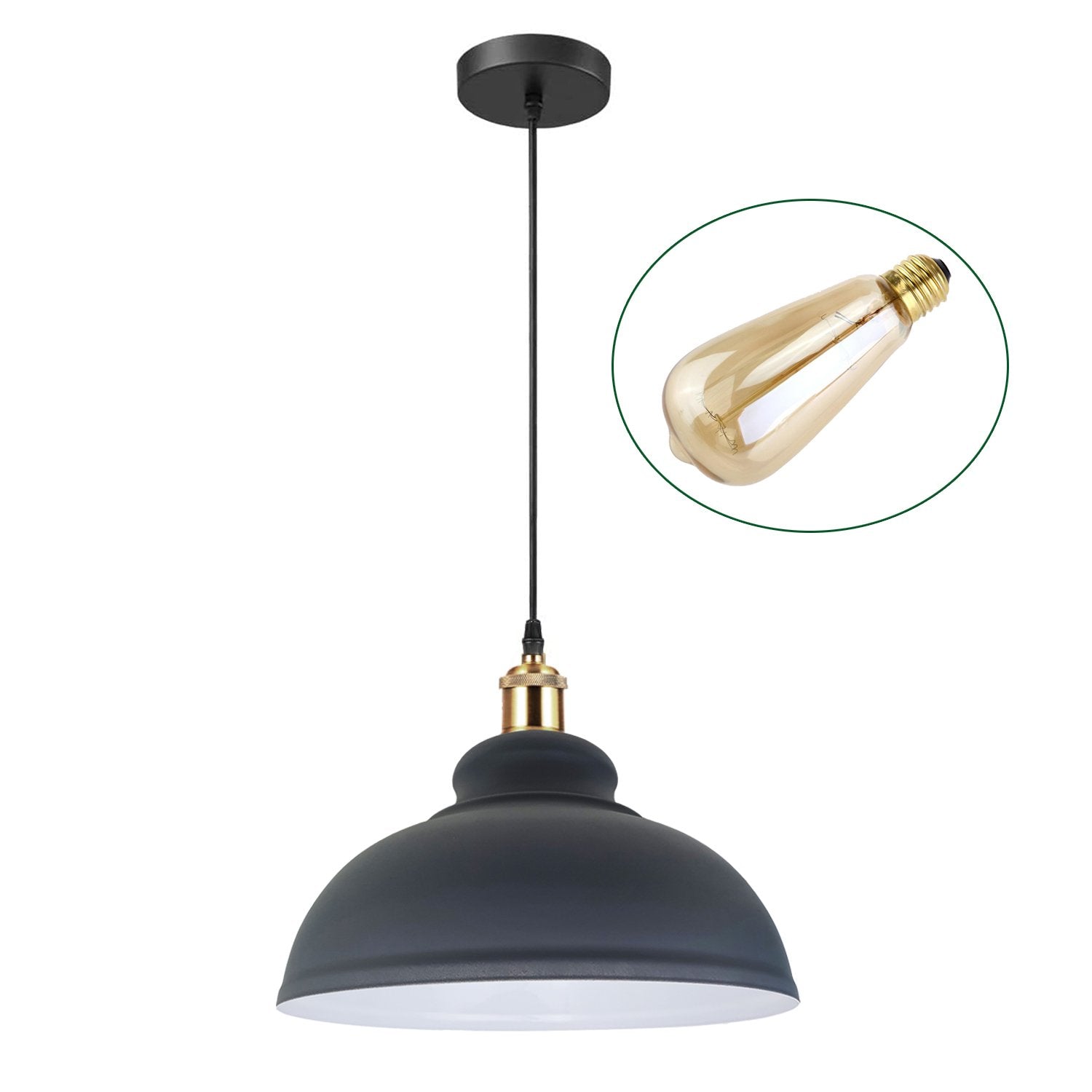 Retro Pendant Light Shade Vintage Industrial Ceiling Lighting LED Restaurant Loft With Free Bulb~2101-12