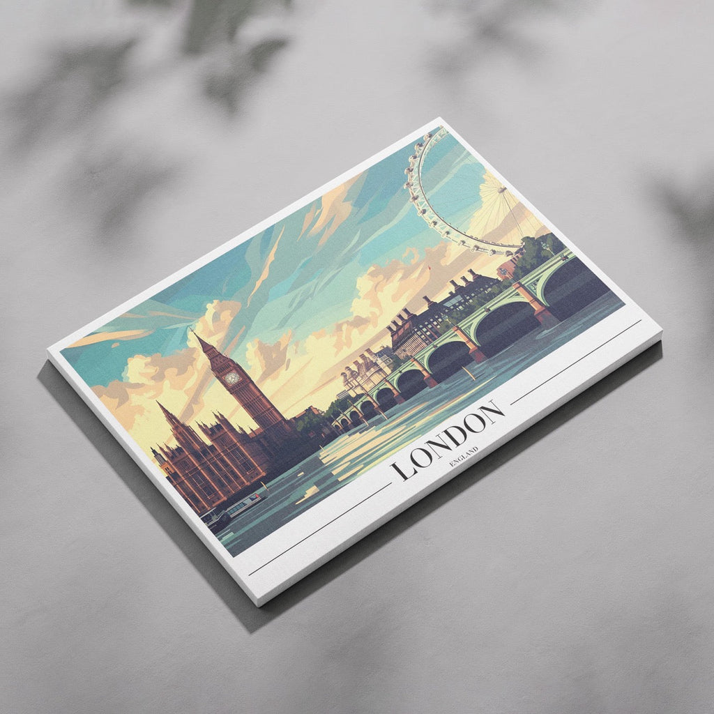 Classic London England City World Travel - Framed Canvas Wall Art Print-4