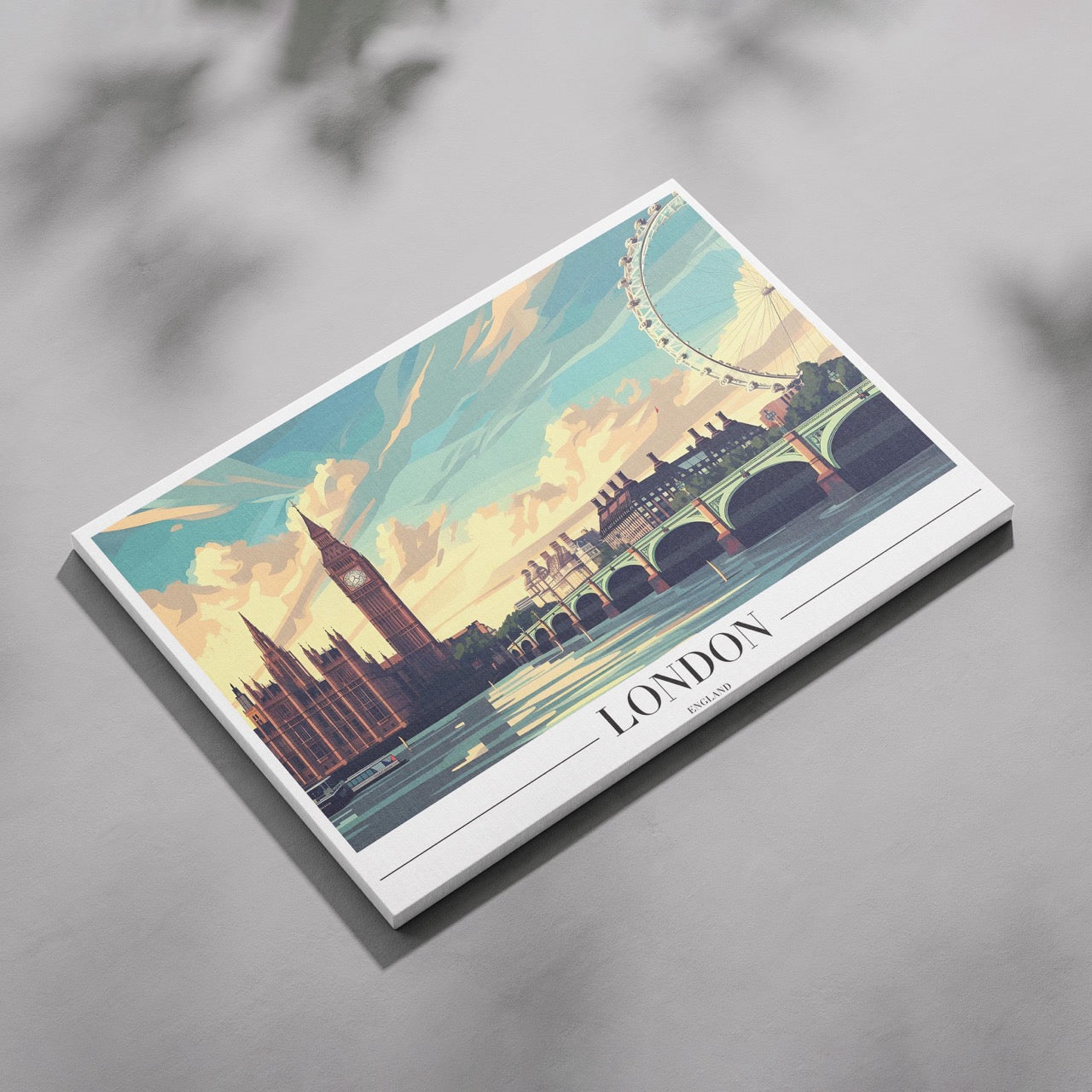 Classic London England City World Travel - Framed Canvas Wall Art Print-4
