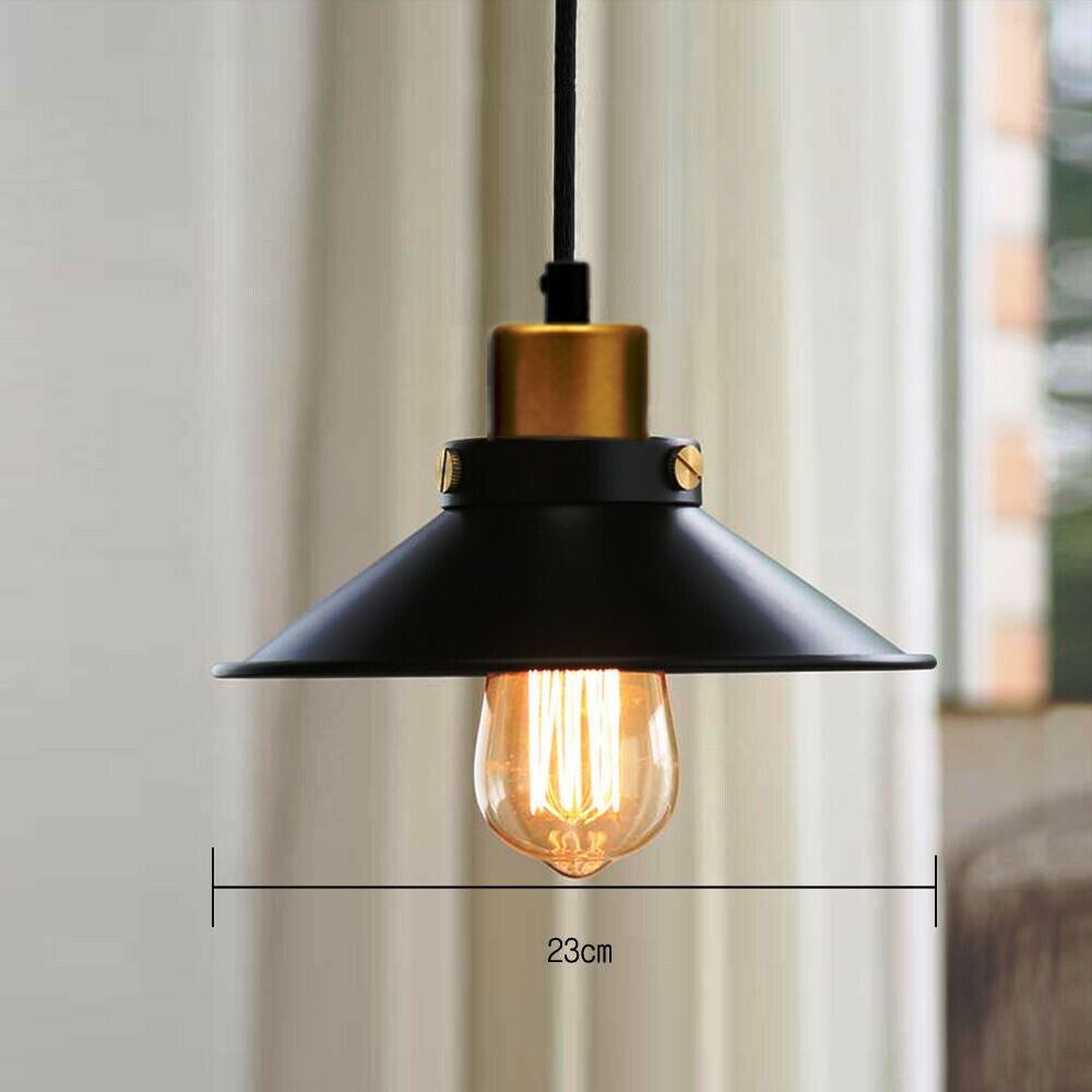 Vintage Black Metal LampshadePendant Ceiling Light~2821-3