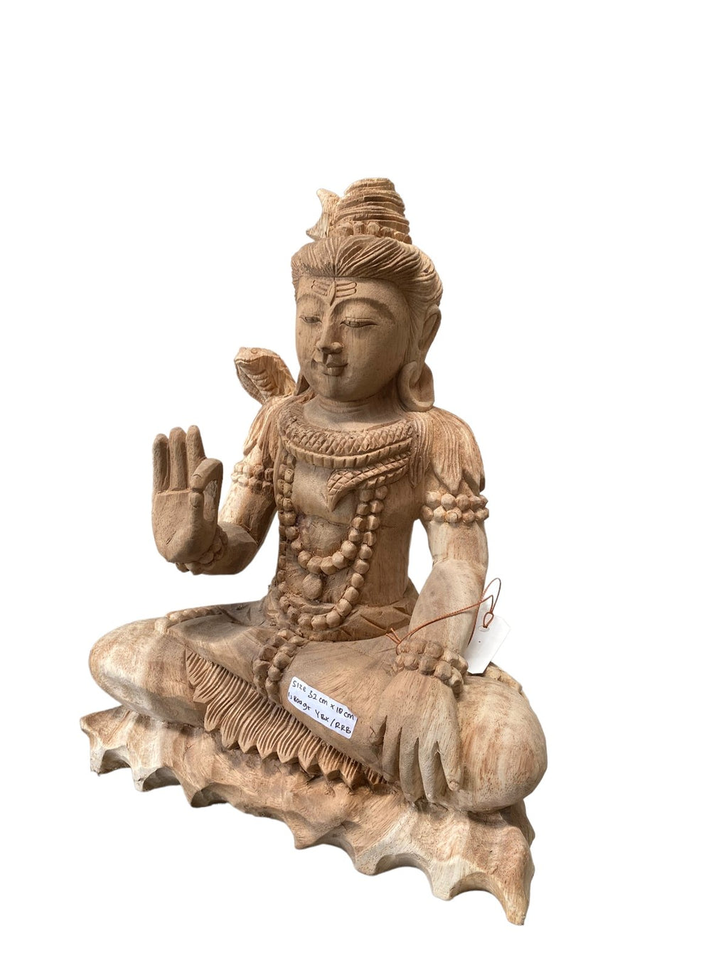 Small Meditate With Snake Balinese Wooden Statue-1