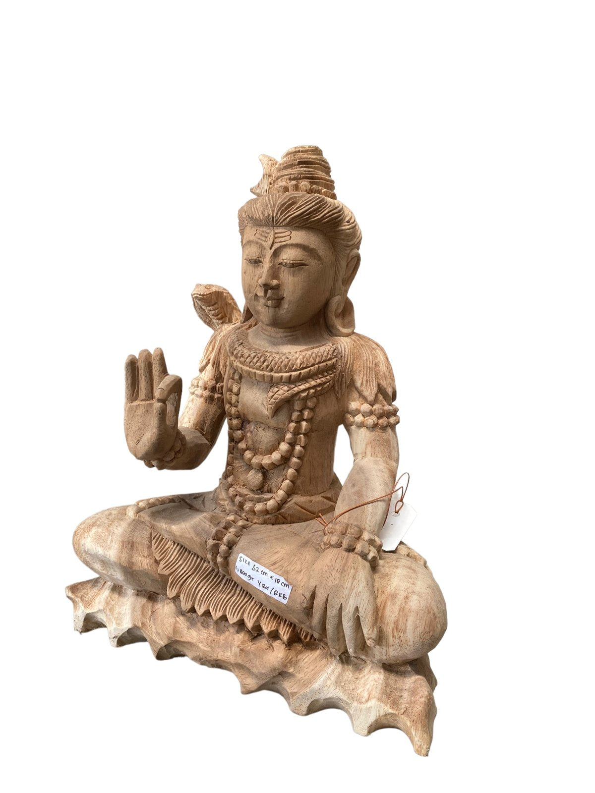 Small Meditate With Snake Balinese Wooden Statue-1