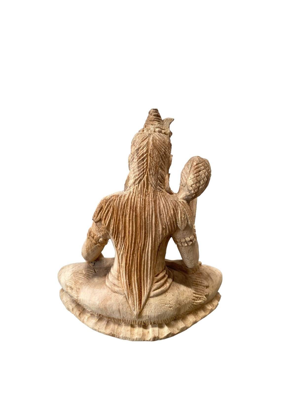 Small Meditate With Snake Balinese Wooden Statue-2
