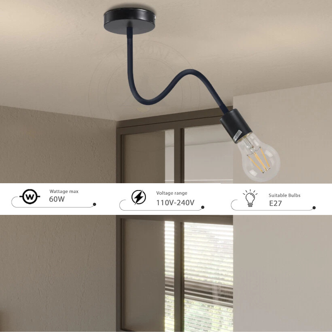 2 pack Vintage Flexible Ceiling Light in  Black and White~6208-3