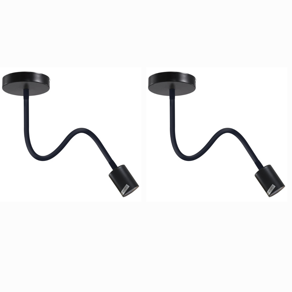 2 pack Vintage Flexible Ceiling Light in  Black and White~6208-6