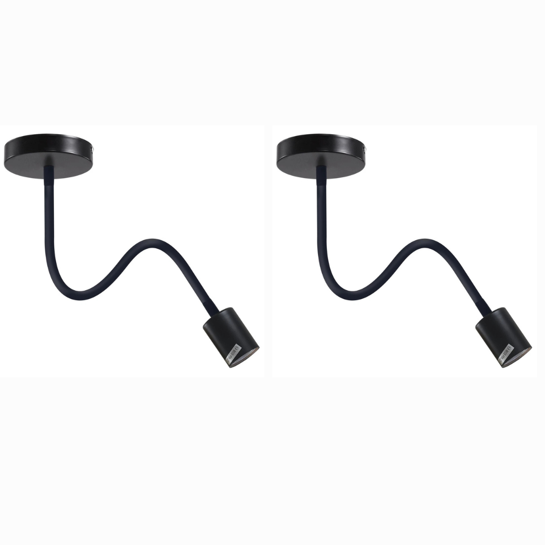 2 pack Vintage Flexible Ceiling Light in  Black and White~6208-6