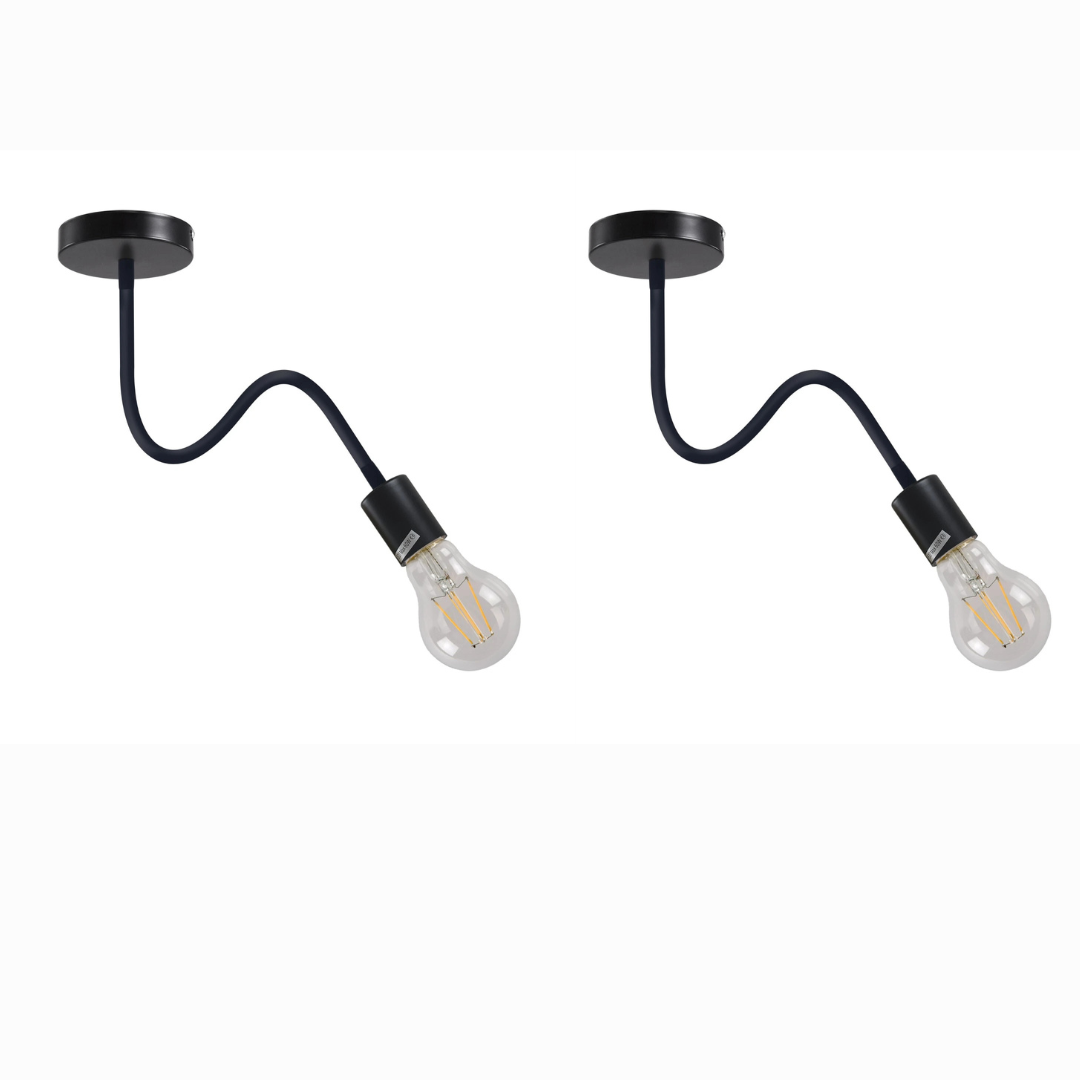 2 pack Vintage Flexible Ceiling Light in  Black and White~6208-5