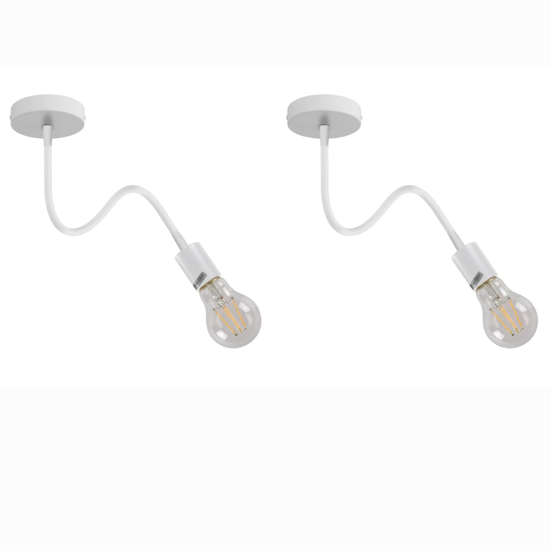 2 pack Vintage Flexible Ceiling Light in  Black and White~6208-7