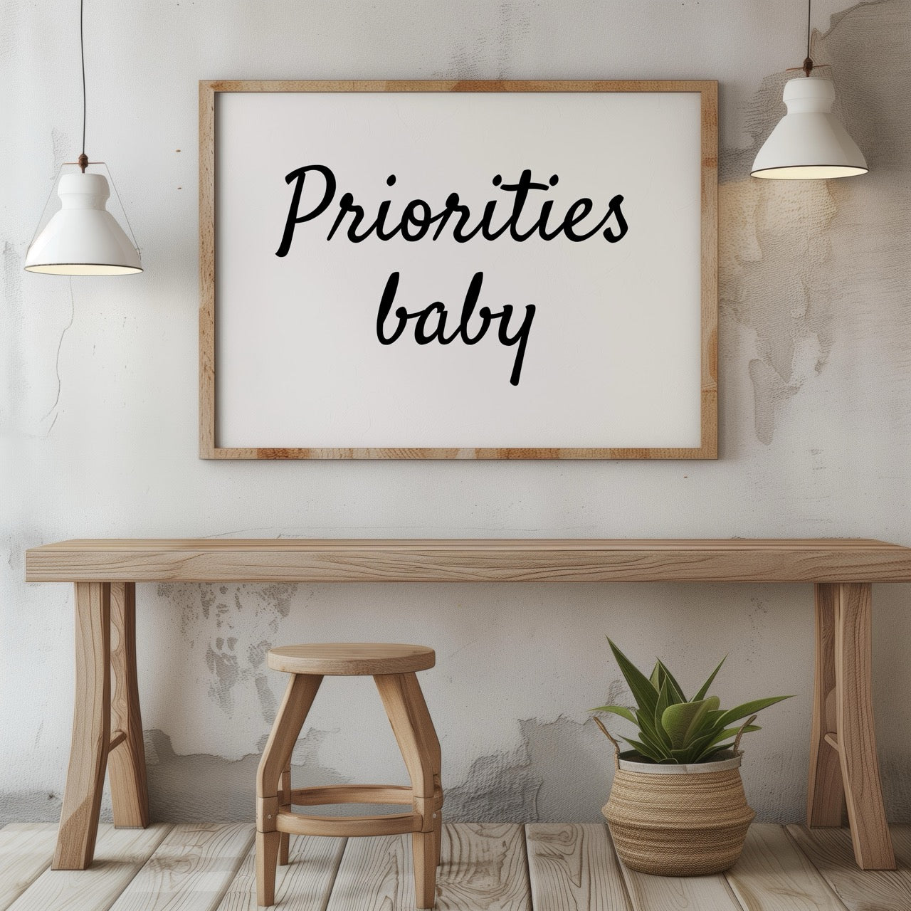 Priorities Baby Motivational Text Quote - Rolled Poster Wall Art Print-1